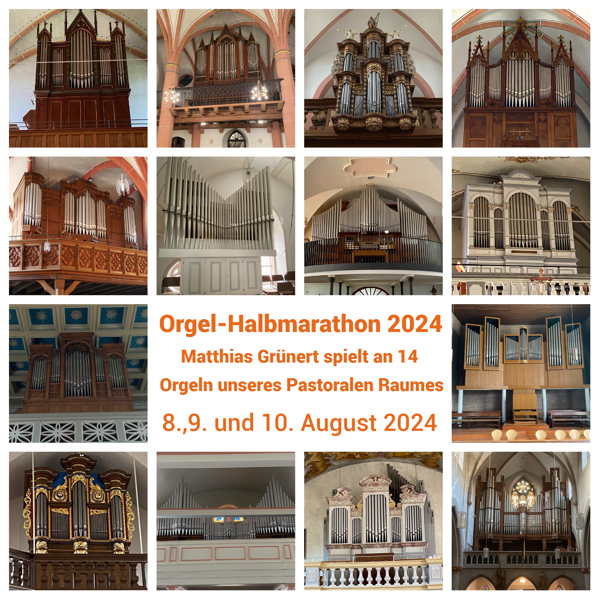 Collage Orgelhalbmarathon 2024 im Pastoralen Raum Bernkastel-Kues