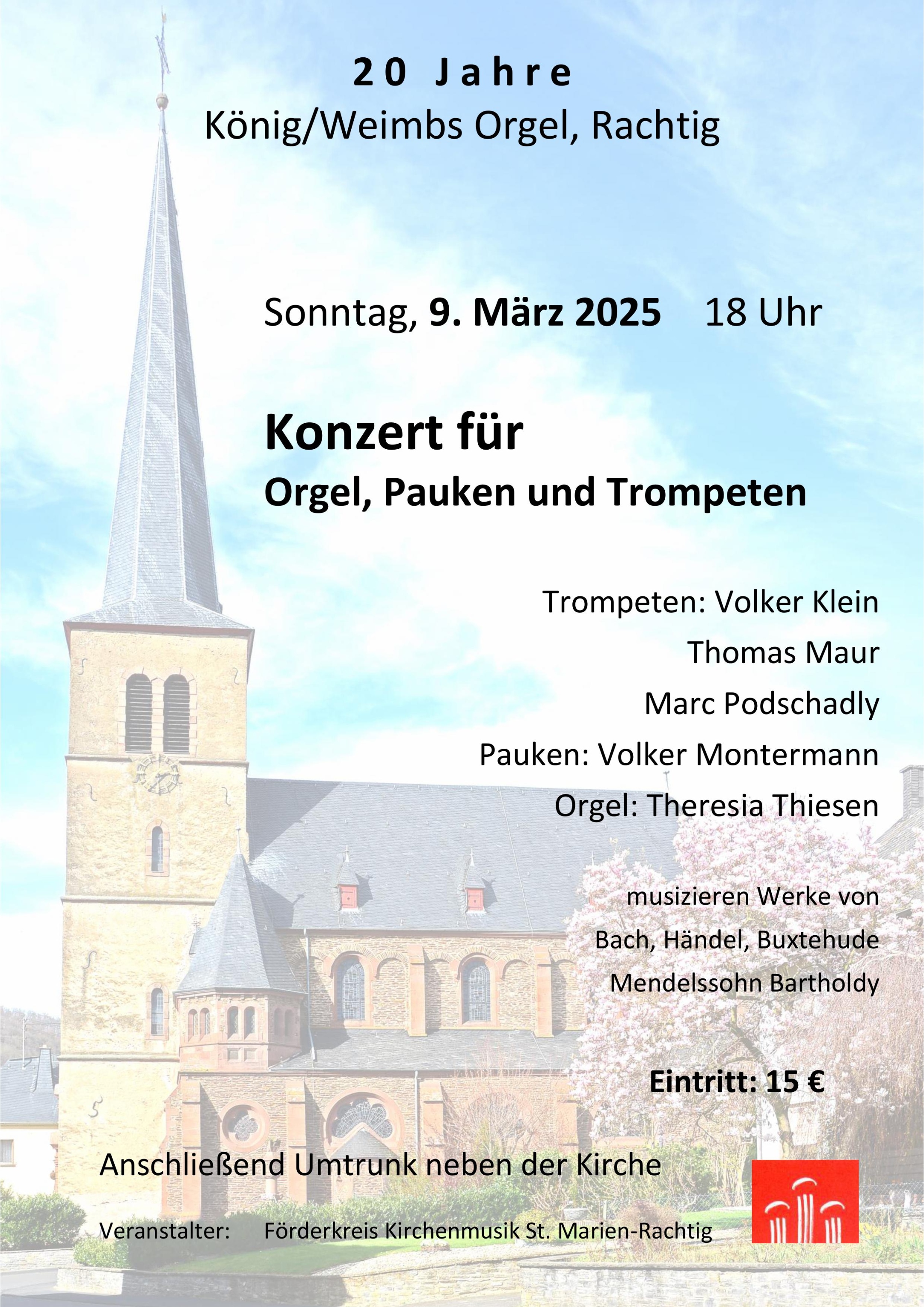 Plakat Konzert 20 Jahre Orgel-Rachtig